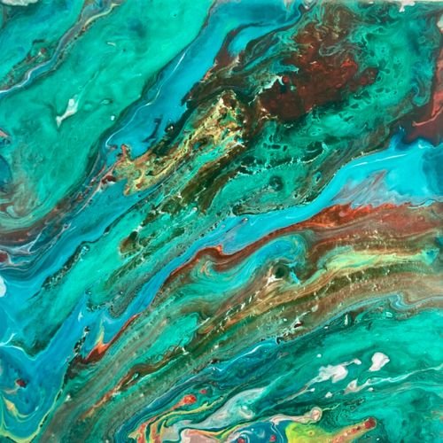 Private Parties 9 Acrylic Pour Triptych art class in san diego