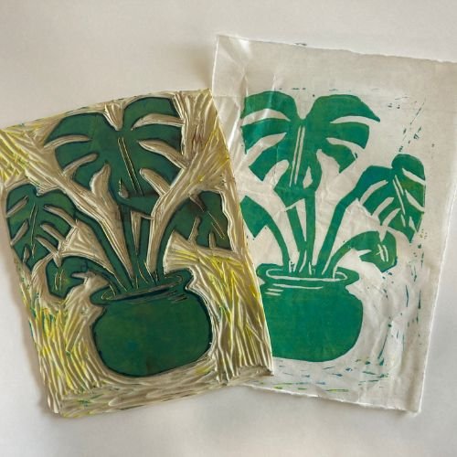Private Parties 13 Linocut Printing art class in san diego