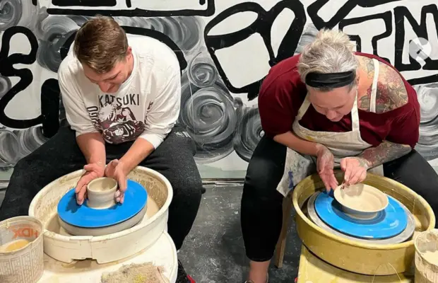 Wheel Throwing Pottery Date Night in San Diego